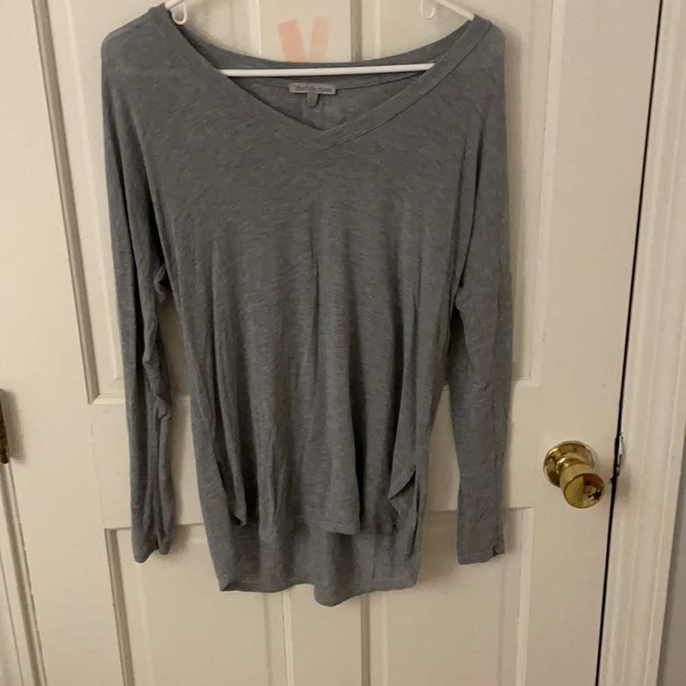 Grey Long Sleeve V-neck